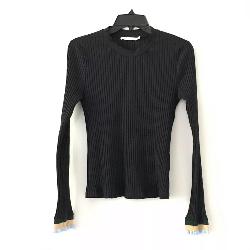 LUSH Ribbed Knit Mock Neck Top Size Small